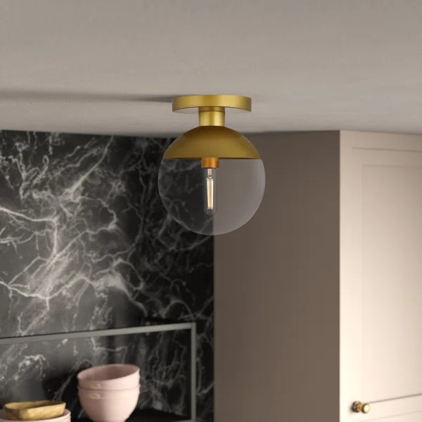 Yearby Glass Semi Flush Mount | Wayfair North America