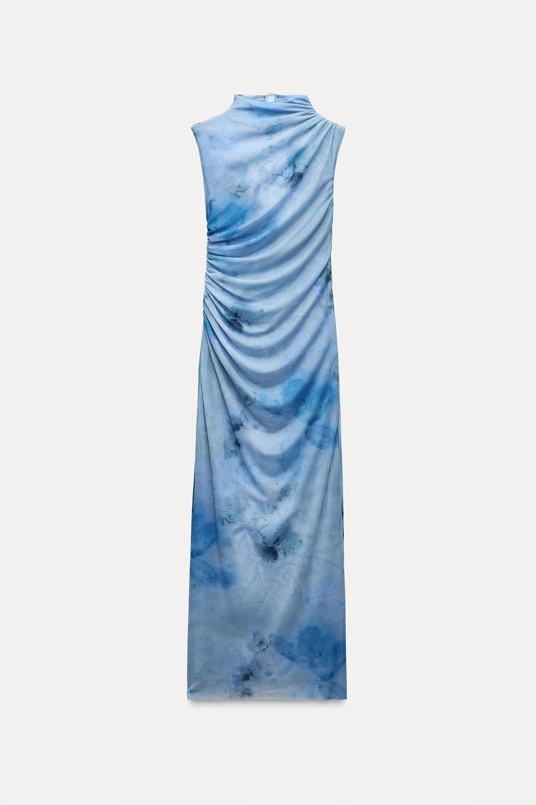 DRAPED PRINTED MIDI DRESS | Zara US