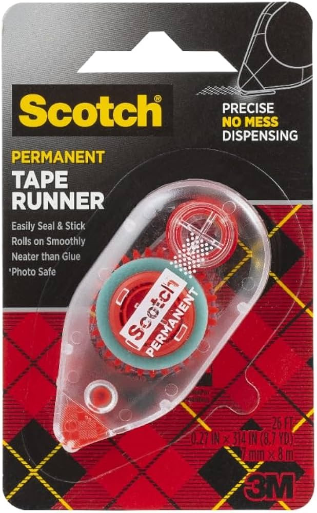Scotch Double Sided Tape Runner, 0.27 in x 26 ft., Perfect for Holiday Crafts, Gifts, and DIY, 1-... | Amazon (US)
