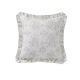 My Texas House Decorative Pillow, Floral Toile with Pleated Trim, White/Beige, 18 in x 18 in | Walmart (US)