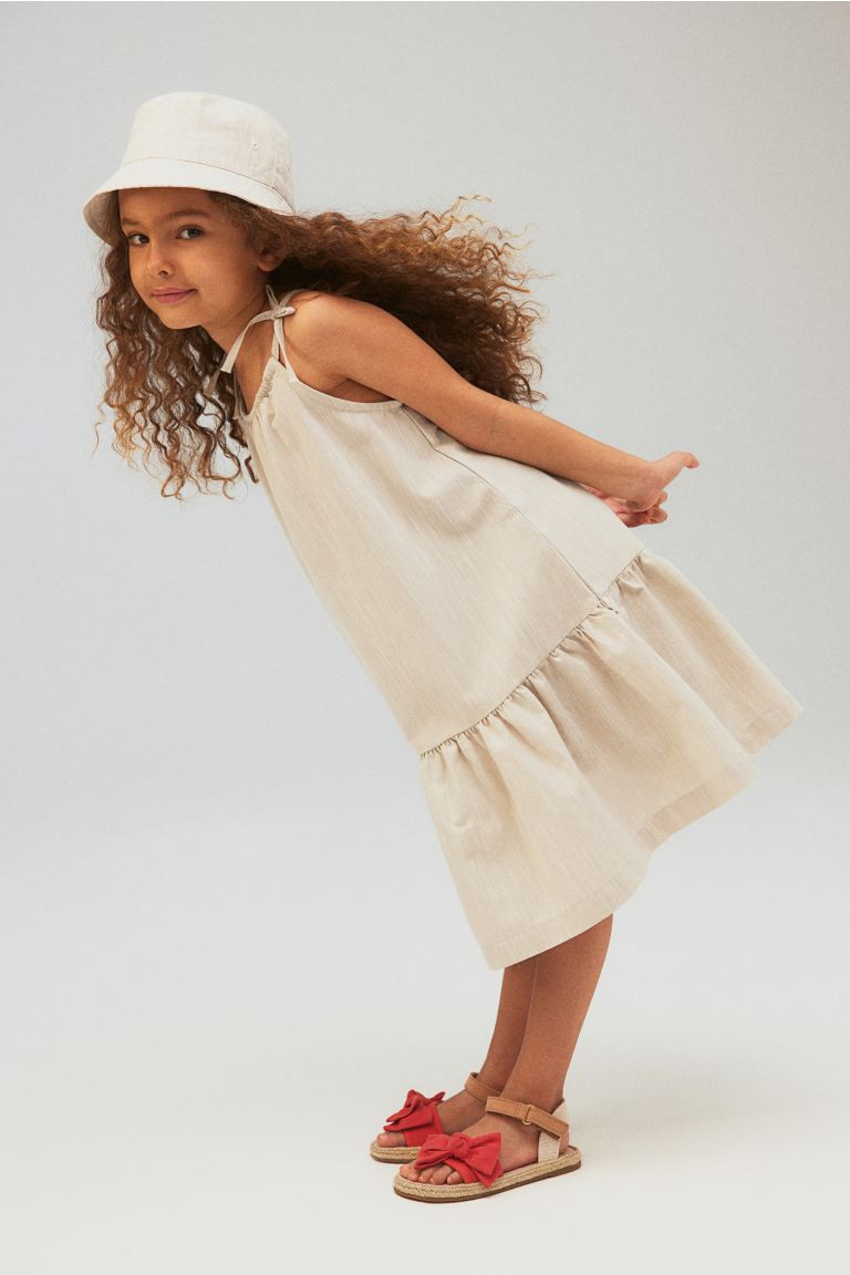 Sleeveless Dress - Round Neck - Sleeveless - Light beige - Kids | H&M US | H&M (US + CA)