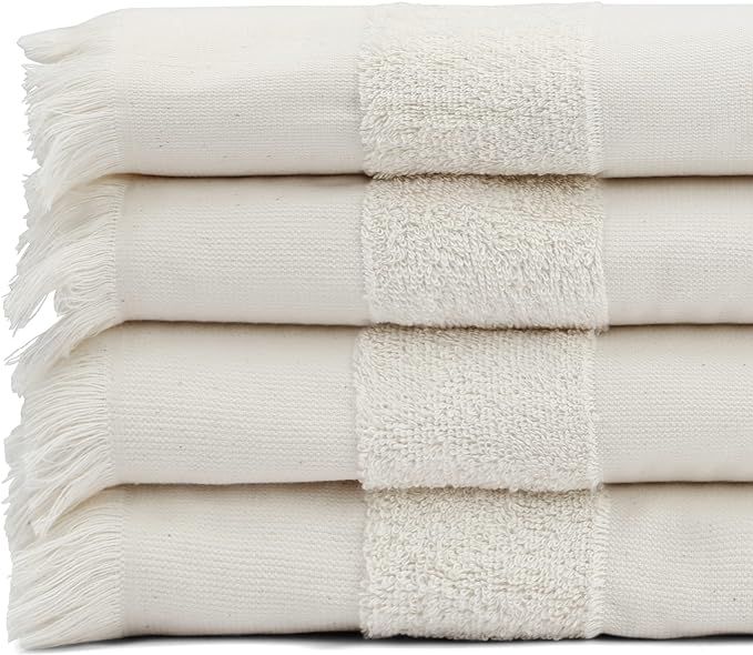 Black & White Brands Set of 4 Turkish Beach/Pool Towel. 100% Organic Turkish Cotton, Stylish and ... | Amazon (US)