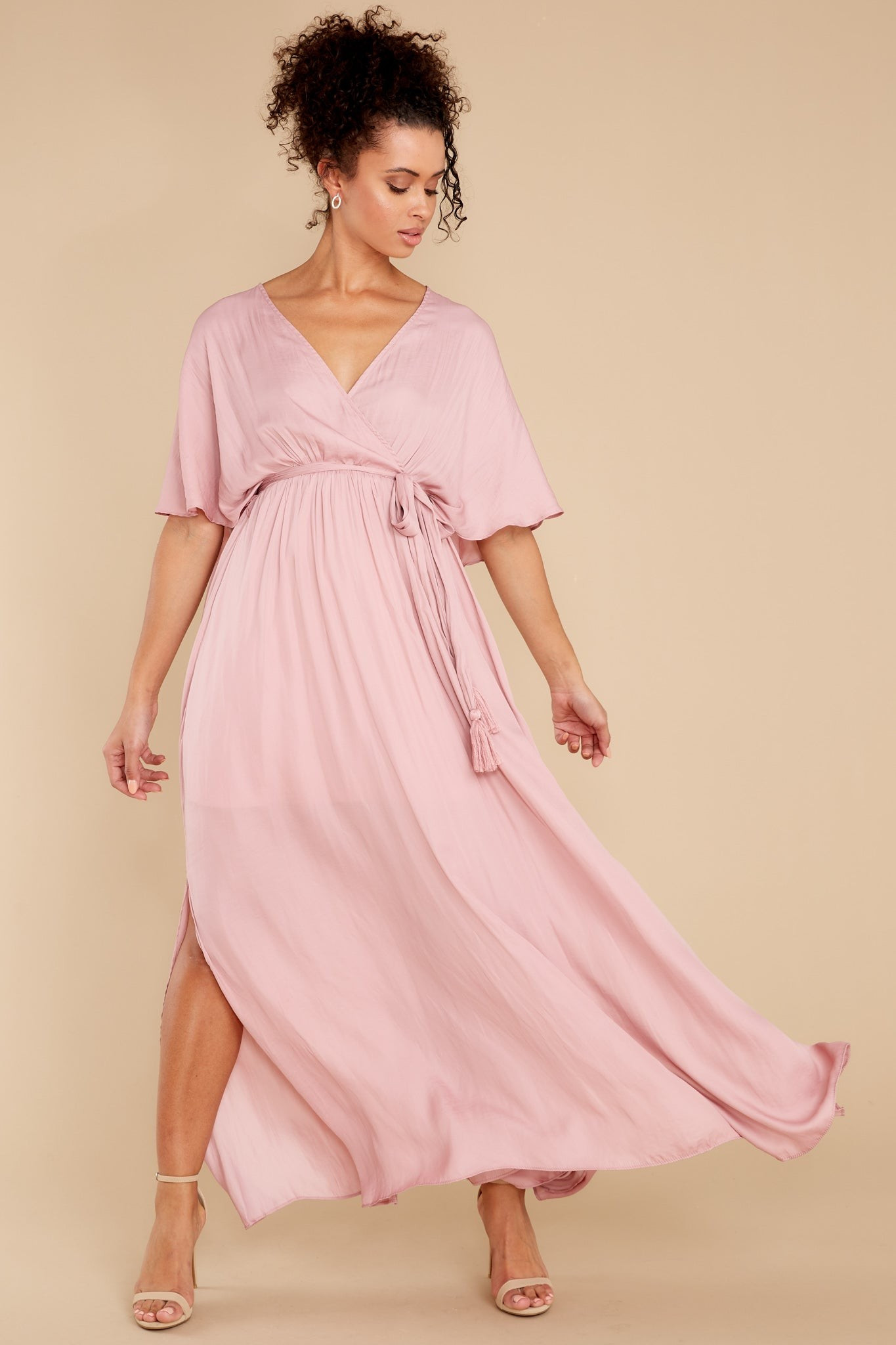 Cross My Heart Dusty Rose Maxi Dress | Red Dress 