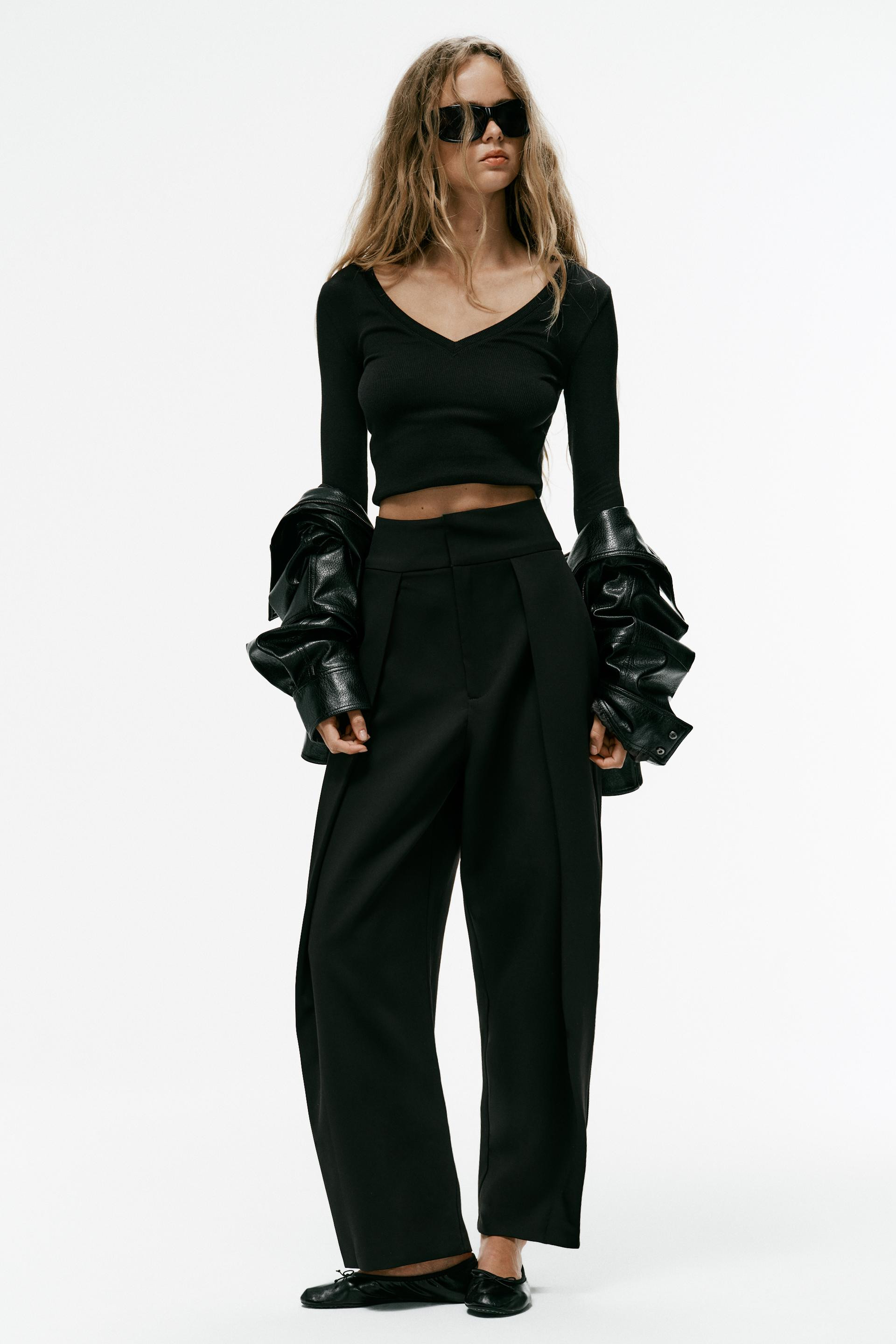 Zara - Pleated Balloon Pants - Ecru - Xs - Woman | Zara US