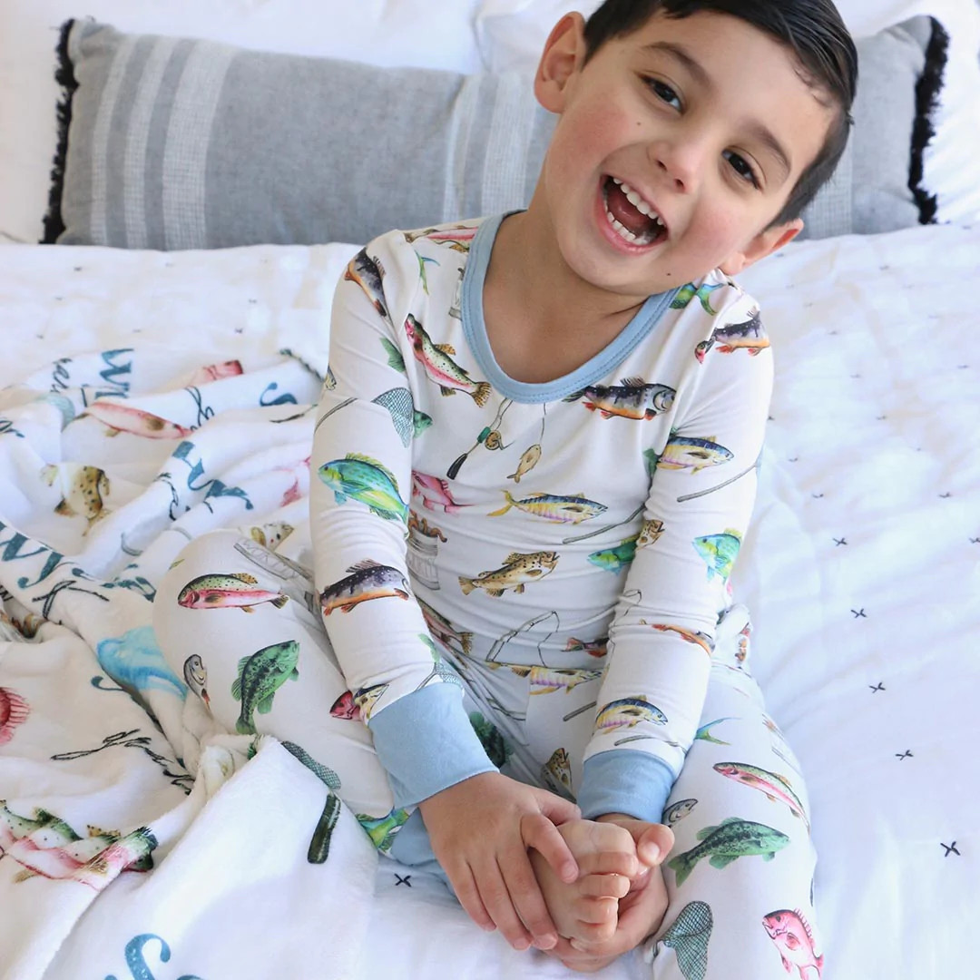 Gone Fishing Two Piece Pajama Set | Caden Lane