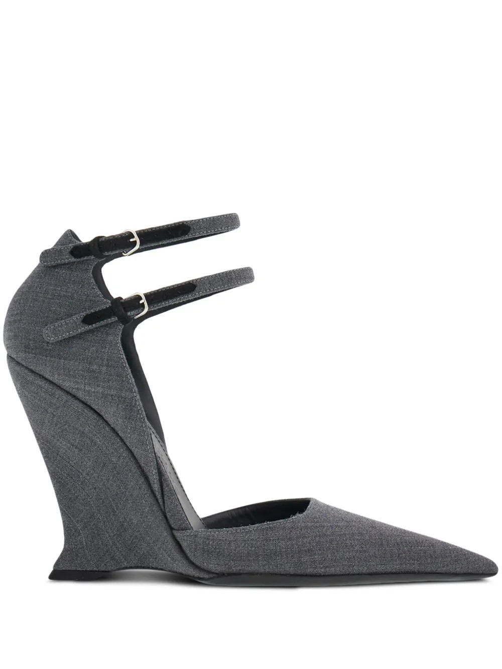 Ferragamo 105mm Wool Wedge Pumps - Farfetch | Farfetch Global