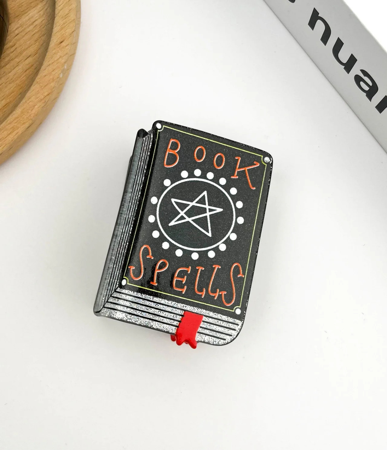 Black Spell Book Claw Clip | UniqueVintage