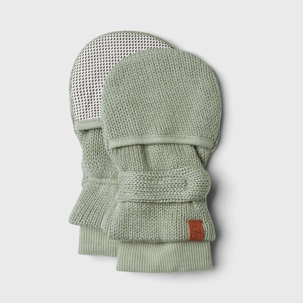 Goumi Baby Organic Cotton Knit Mittens - Light Gray 0-3M | Target