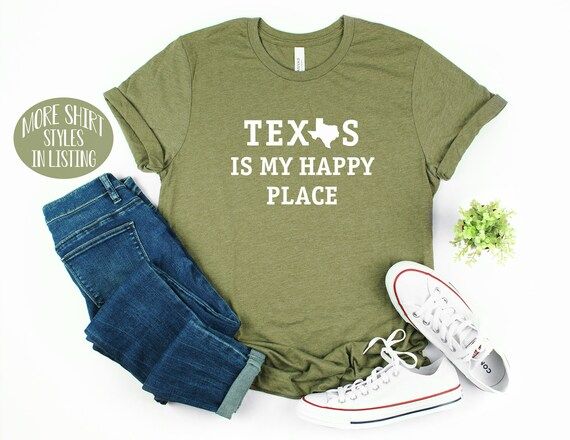 Texas Is My Happy Place Shirt | Texas Graphic Shirt | Texas Home Town Shirt | Texas Map Shirt | T... | Etsy (ES)