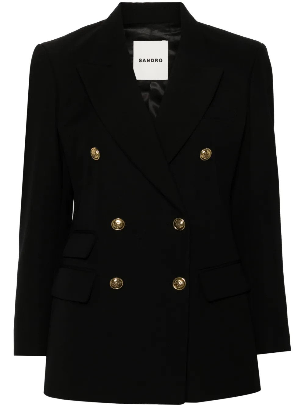 SANDRO double-breasted Blazer | Black | FARFETCH | Farfetch Global