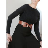 Wide Tan Leather Belt, Double Buckle Belt - The Roxy | Etsy (UK)