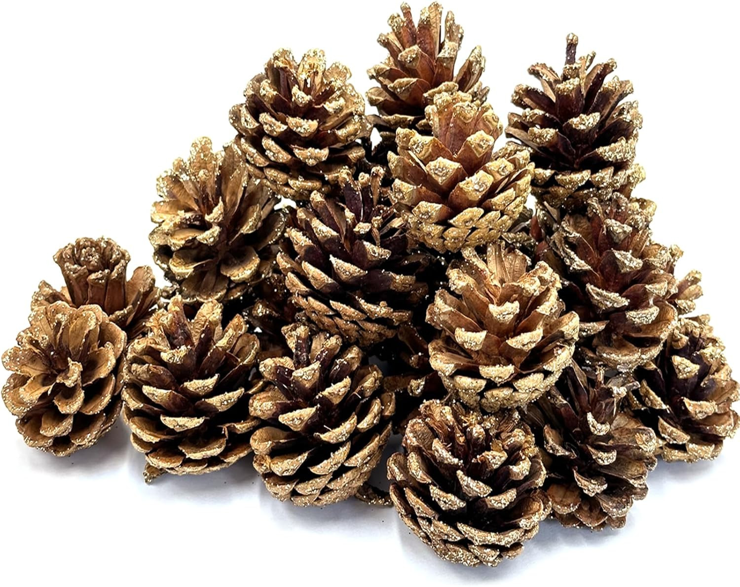 30 PCS Christmas Pine Cones, 1.6-2 Inch Natural Pine Cones, Glitter Pinecones for Vase & Bowl Fil... | Amazon (US)