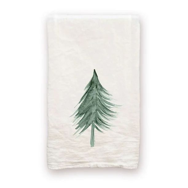 Evergreen Tree - 100% Cotton Decorative Tea Towel Flour Sack Christmas Gift | Walmart (US)