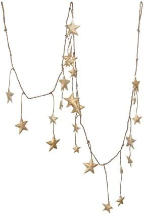 Amazon.com: Jute and Wool Felt Star Garland, Cream and Metallic Gold Finish : Home & Kitchen | Amazon (US)