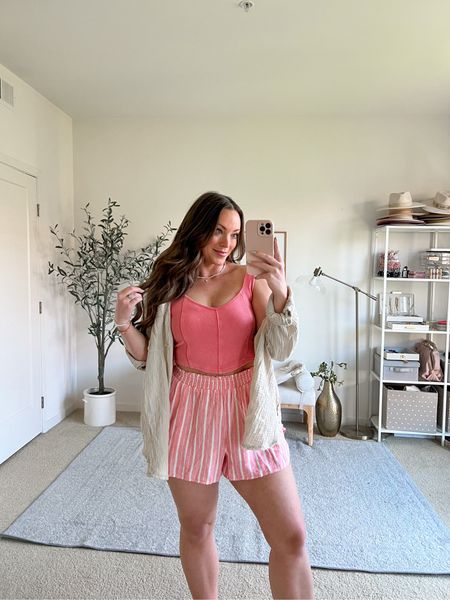 Cutest little colors 🌺💗🙃 Flowy little shorts, on the shorter side but cute for lounging! Tank top fits true to size, size medium!  Long-sleeve cover up size medium- soft and breathable!



#LTKSeasonal #LTKmidsize #LTKfindsunder100