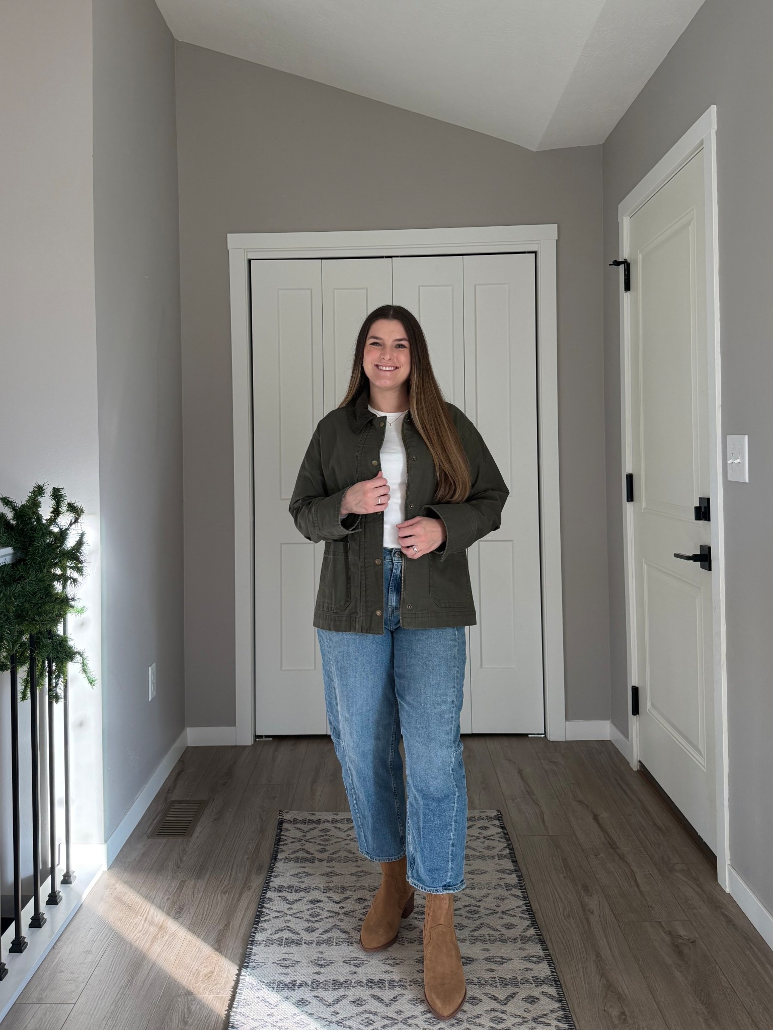 This barn jacket and barrel jeans are so cute and make the perfect Thanksgiving outfit! Both are true to size

Gifts for her, Black Friday deals, old navy finds, gifts under 50, casual outfit, fall fashion, winter outfits, Mom outfits 

#LTKFindsUnder50 #LTKGiftGuide #LTKHoliday