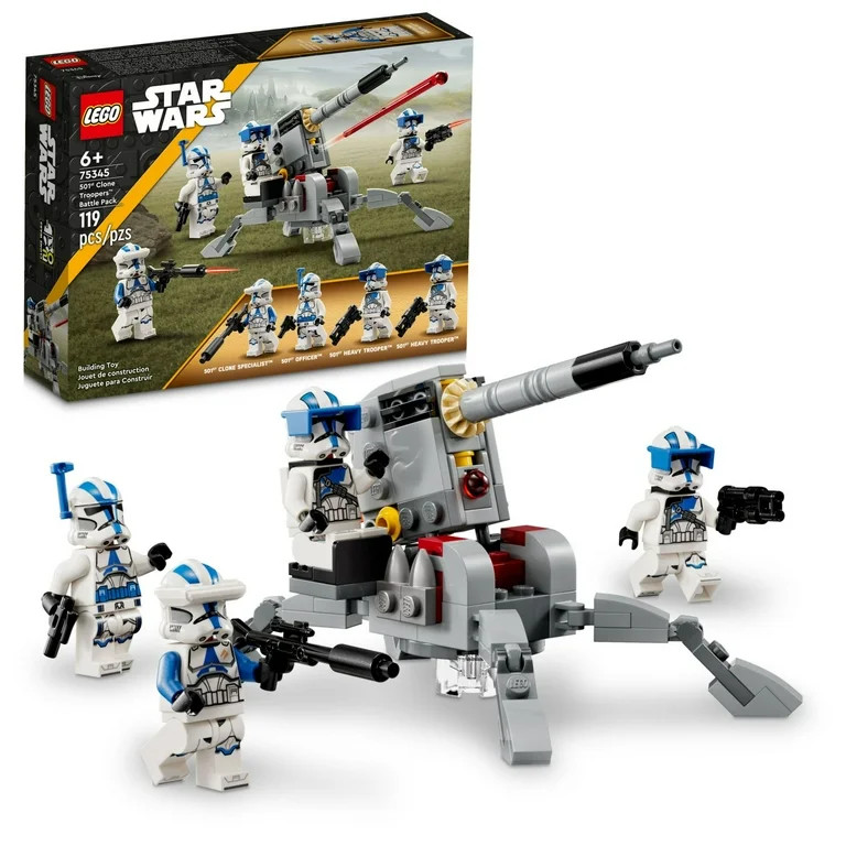 LEGO Star Wars 501st Clone Troopers Battle Pack 75345 Toy Set - Buildable AV-7 Anti Vehicle Canno... | Walmart (US)