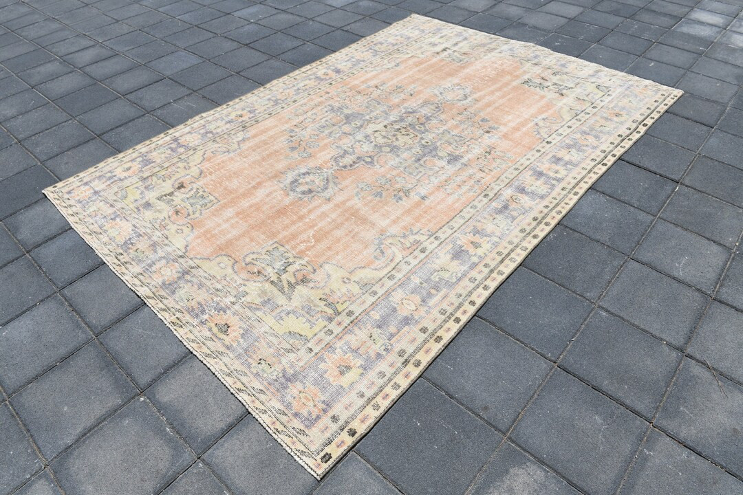 Vintage Faded Rug,6x9 Rug,6x9 Vintage Area Rug,Handmade Oushak Rug,Faded Vintage Rug,6x9 Faded Ru... | Etsy (US)