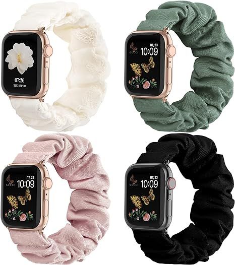 Recoppa Compatible for Apple Watch Band Scrunchie 38mm 40mm 41mm 42 mm 44mm 45mm Cute Printed Ela... | Amazon (US)