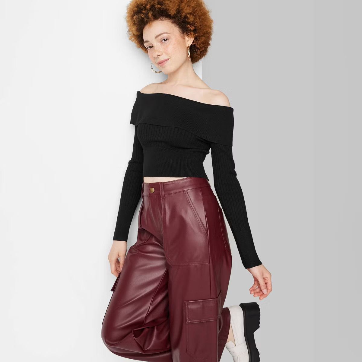 Women's Fitted Off the Shoulder Sweater Top - Wild Fable™ | Target