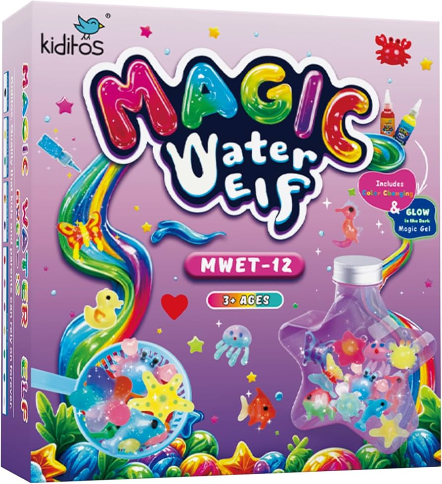 Kiditos Magic Water Elf Toy Kit–Squishies for Kids,12 Gels+10 Molds&1 Bottle, Magic Gel Water P... | Amazon (US)