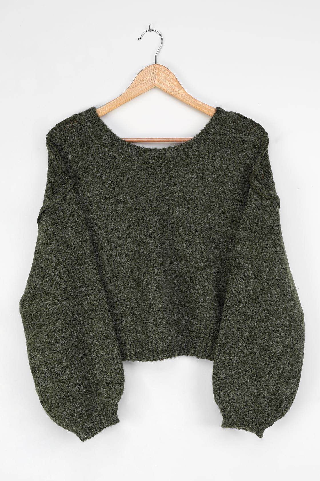 Always Together Forest Green Balloon Sleeve Sweater | Lulus (US)