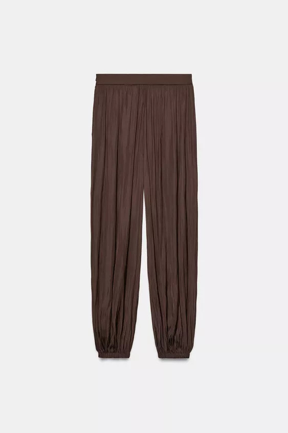 SATIN EFFECT BALLOON PANTS | Zara US