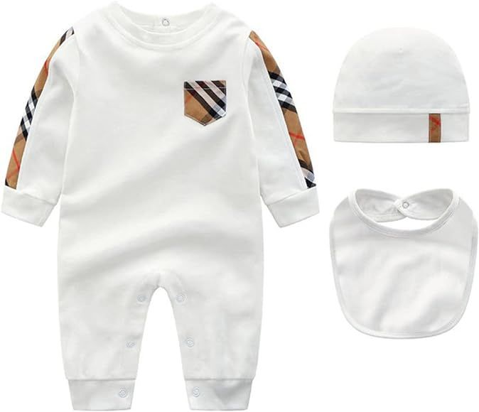 Newborn Baby Boy Girl Romper Clothes Infant Long Sleeve Onesie Bodysuit Jumpsuit Outfits | Amazon (US)