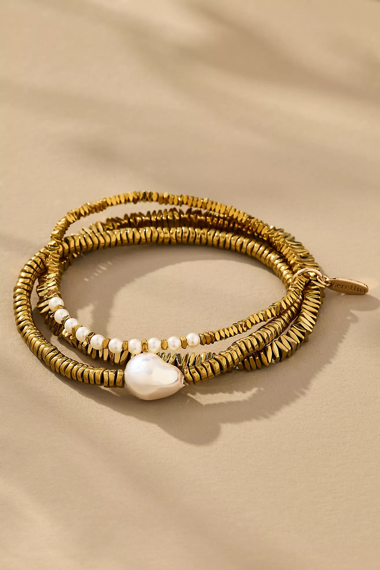 Mixed Metal Beaded Bracelets, Set of 3 | Anthropologie (US)