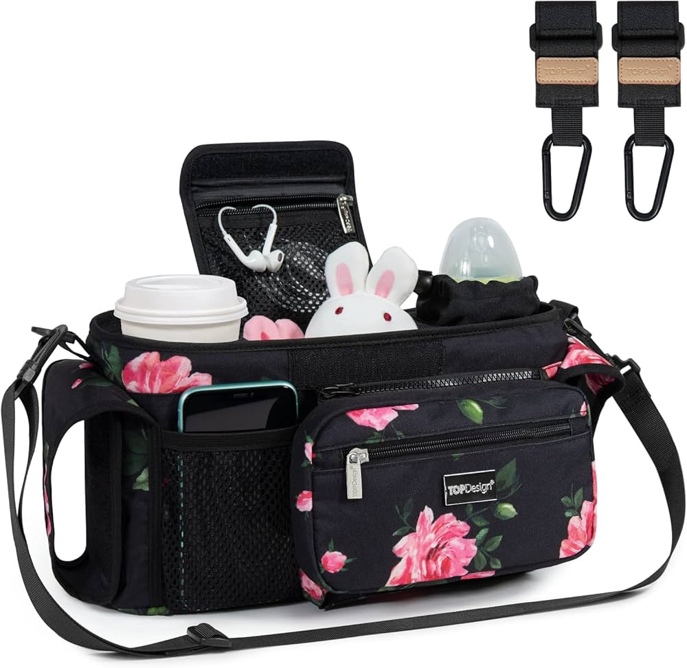 TOPDesign Universal Baby Stroller Organizer, Stroller Caddy with Heightened Insulated Cup Holders... | Amazon (US)