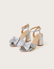 Bow Block Heel Sandals Silver | Monsoon (UK)