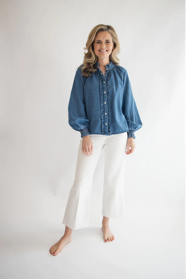Denim Ruffle Button Down Top | Edit No. 5 Boutique