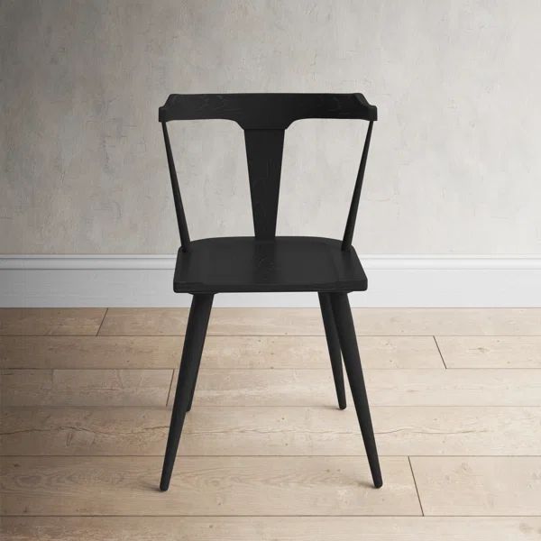Agata Solid Wood Side Chair in Black | Wayfair Professional