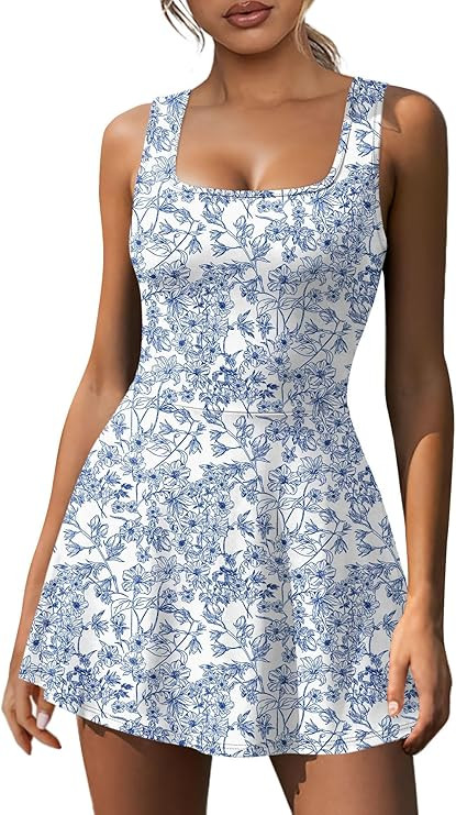 NIASHOT Women's Athletic Dress with Built-in Shorts & Pockets Workout Tennis Golf Active Wear U N... | Amazon (US)