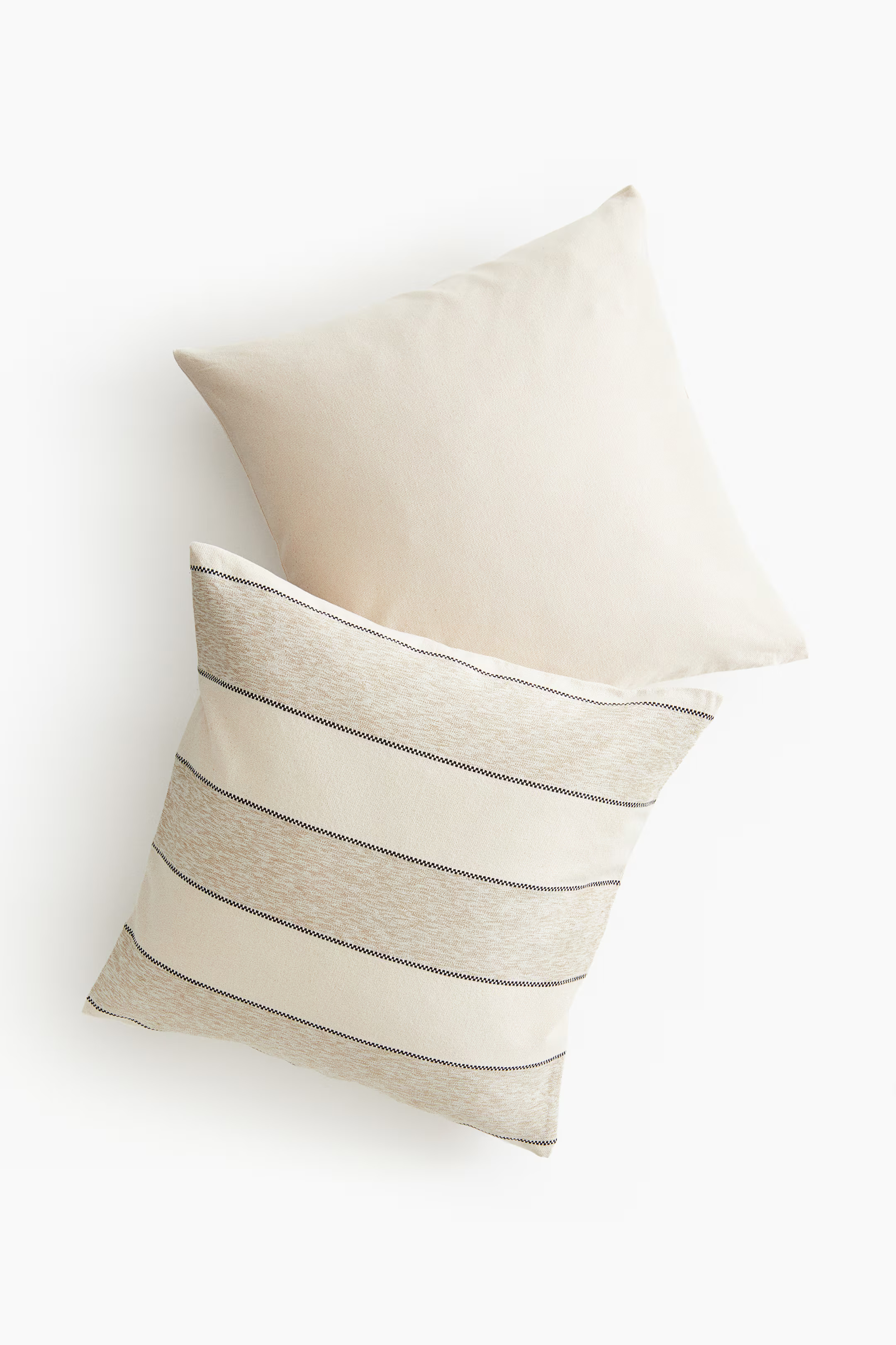 2-pack Cushion Covers - Light beige/striped - Home All | H&M US | H&M (US + CA)