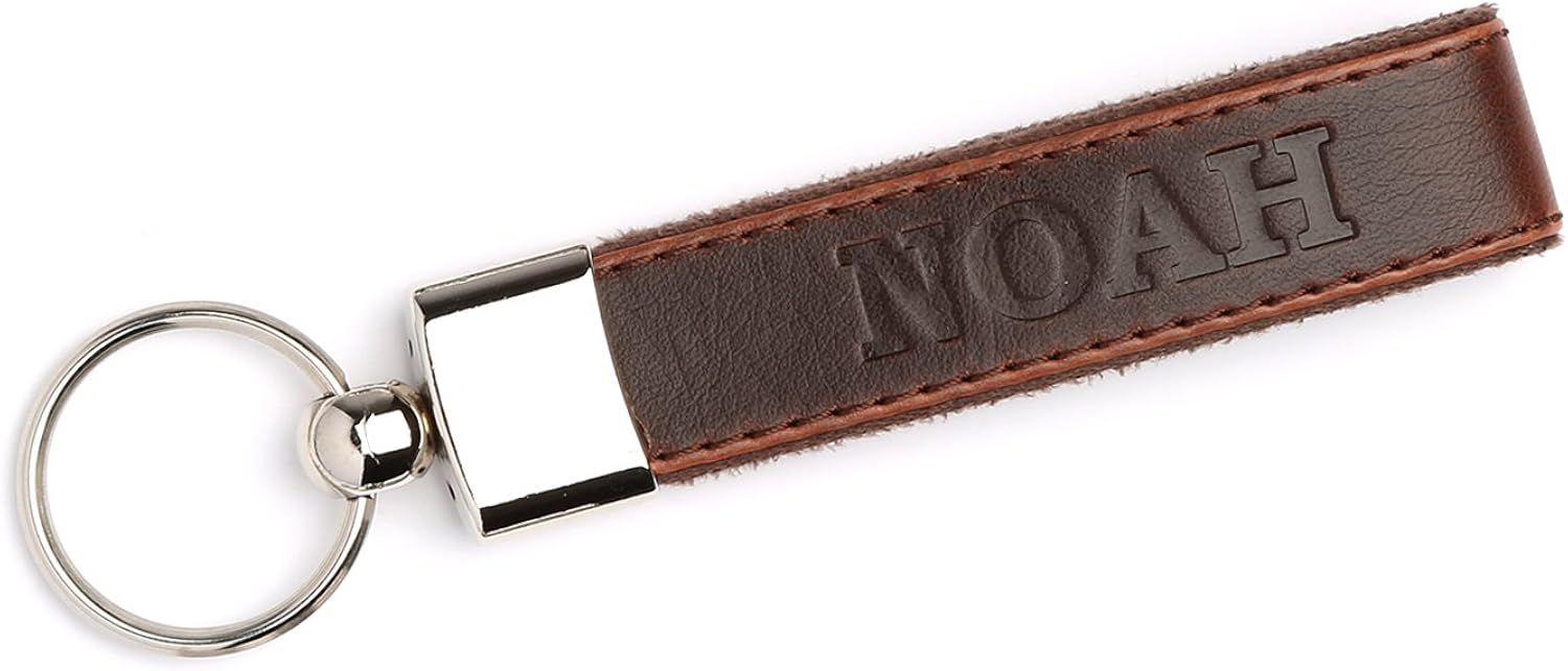 Londo Leather Personalized Keychains - Custom Leather Key Chains, Engraved Elegant Keyrings with ... | Amazon (US)