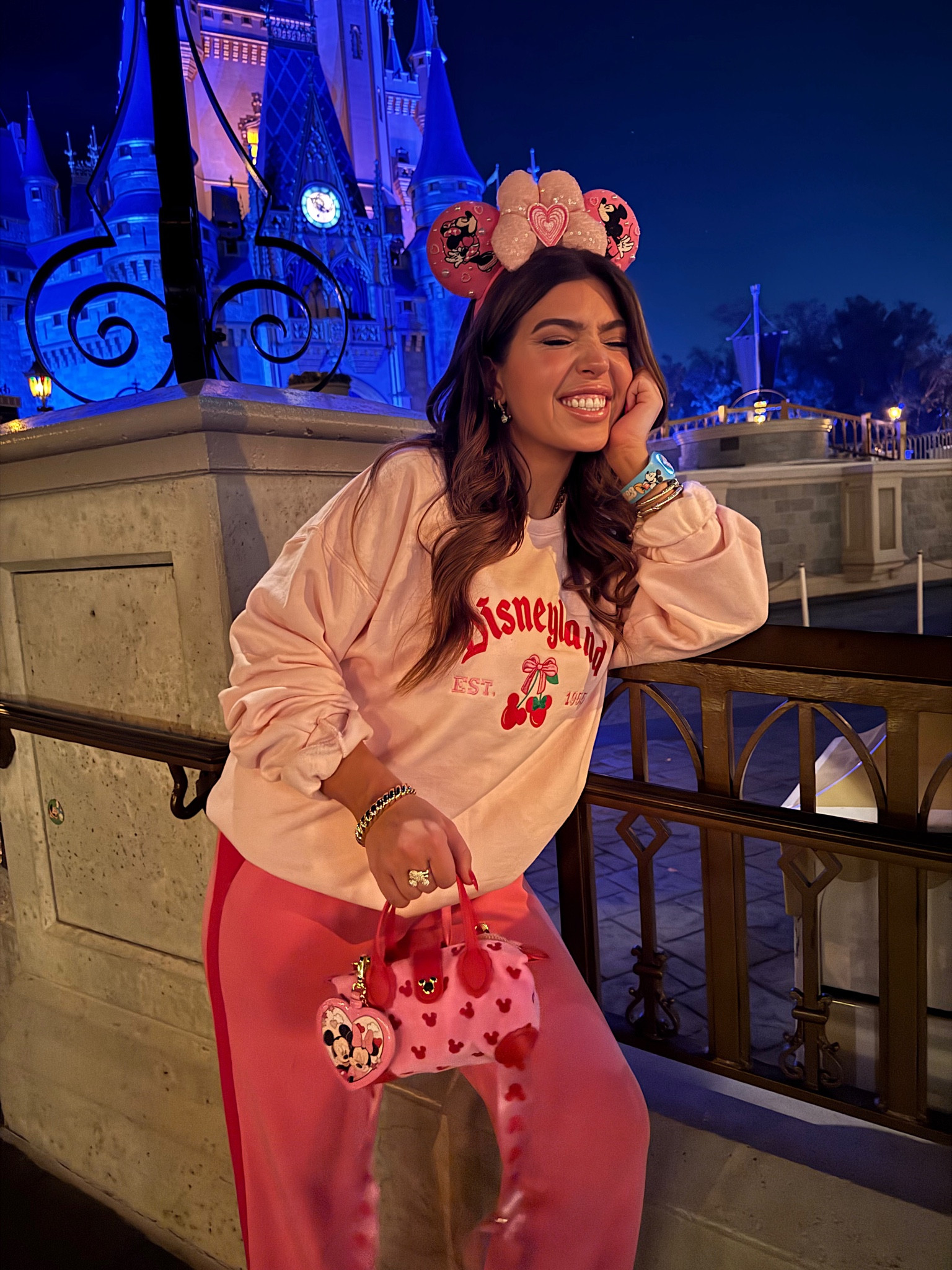 What I Wore at Disney 🎀 wearing track pants from Alter’d State, feel similar to the Spanx Air Essentials (order your typical size), and my sweatshirt is from Etsy (sized up to a large). My Stoney Clover terry pouchette crossbody is sold out but we linked 2 similar options below! 

Alter’d state, what I wore, ootd, Disney ootd, Stoney clover, Madison Payne 

#LTKStyleTip #LTKSeasonal #LTKTravel