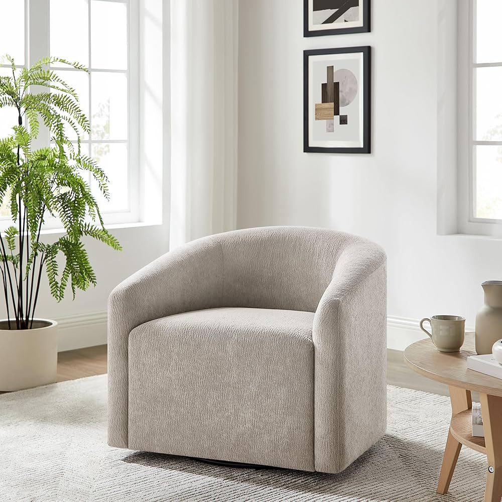 Swivel Accent Chair, 360° Swivel Barrel Chairs, Modern Upholstered Comfy Reading Chair for Livin... | Amazon (US)