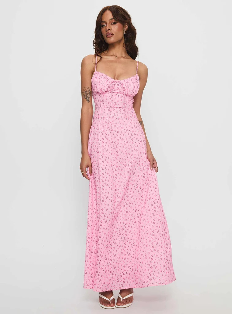 Members Only Maxi Dress Pink Floral | Princess Polly US