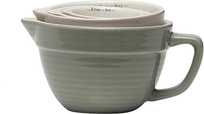 Creative Co-Op Batter Bowl Shaped Measuring Cups in Greys (Set of 4 Sizes) | Amazon (US)
