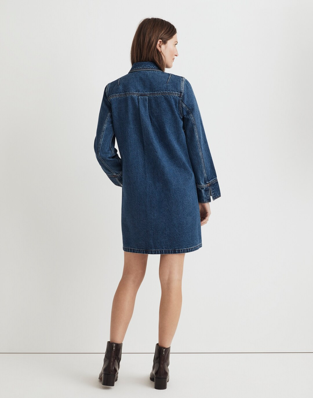 Denim Popover Mini Shirtdress in Sennet Wash | Madewell