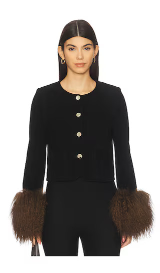 Favorite Frida Suede Jacket in Black & Brown Trim

              
    
        
        
        ... | Revolve Clothing (Global)