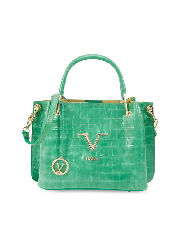 Registered Trademark of Versace 19.69 Croc Embossed Leather Satchel | Saks Fifth Avenue OFF 5TH