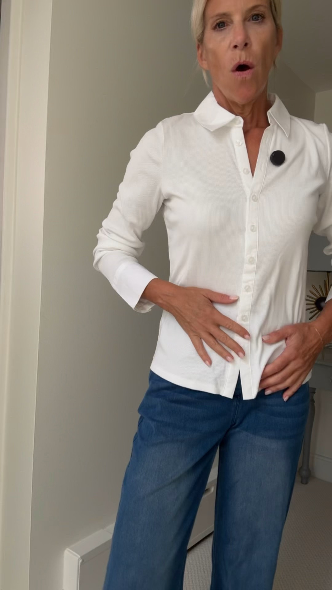 This is exactly the kind of Target find I get excited about — it gives you that polished layered-shirt look without all the extra bulk underneath. I own a designer version that cost me around $165, and this one makes me seriously question why I ever spent that much.