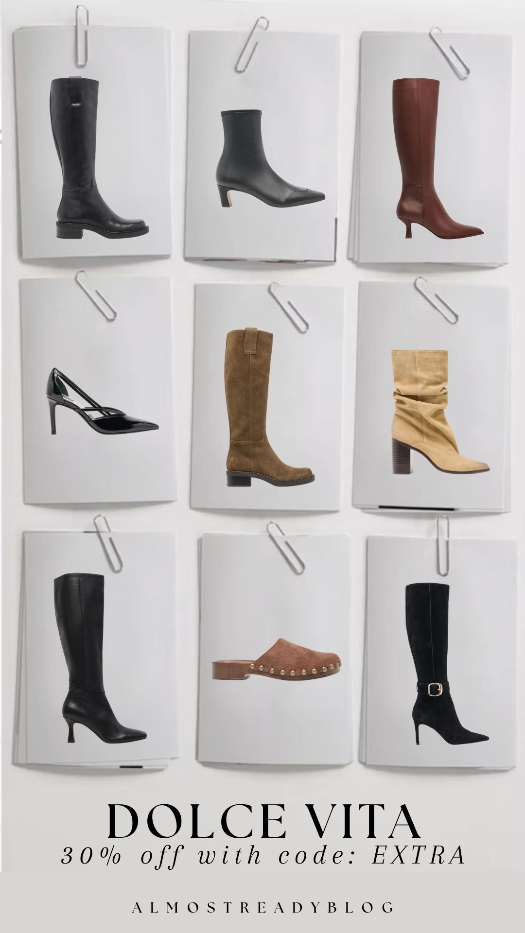 Extra 30% off Dolce Vita sale finds with code EXTRA 🩶

sale alert, watchnow, finds under 100, new arrivals, winter fashion, accessories, boots, booties, heels, amanda west
  

 #LTKSeasonal #LTKSaleAlert #LTKFindsUnder100