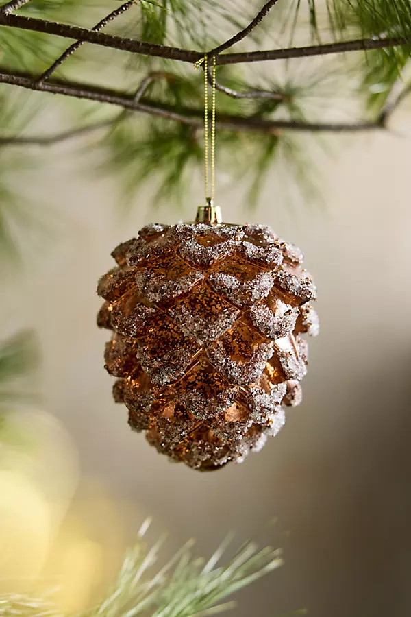 Glittering Brown Pinecone Ornament | Anthropologie (US)