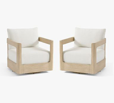 Aptos Outdoor Swivel Lounge Chair, Set of 2 | Pottery Barn (US)