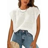 PRETTYGARDEN Womens Spring Tops Summer Shirts Crochet Cap Sleeve Sweater Pullover Cute Crew Neck ... | Walmart (US)