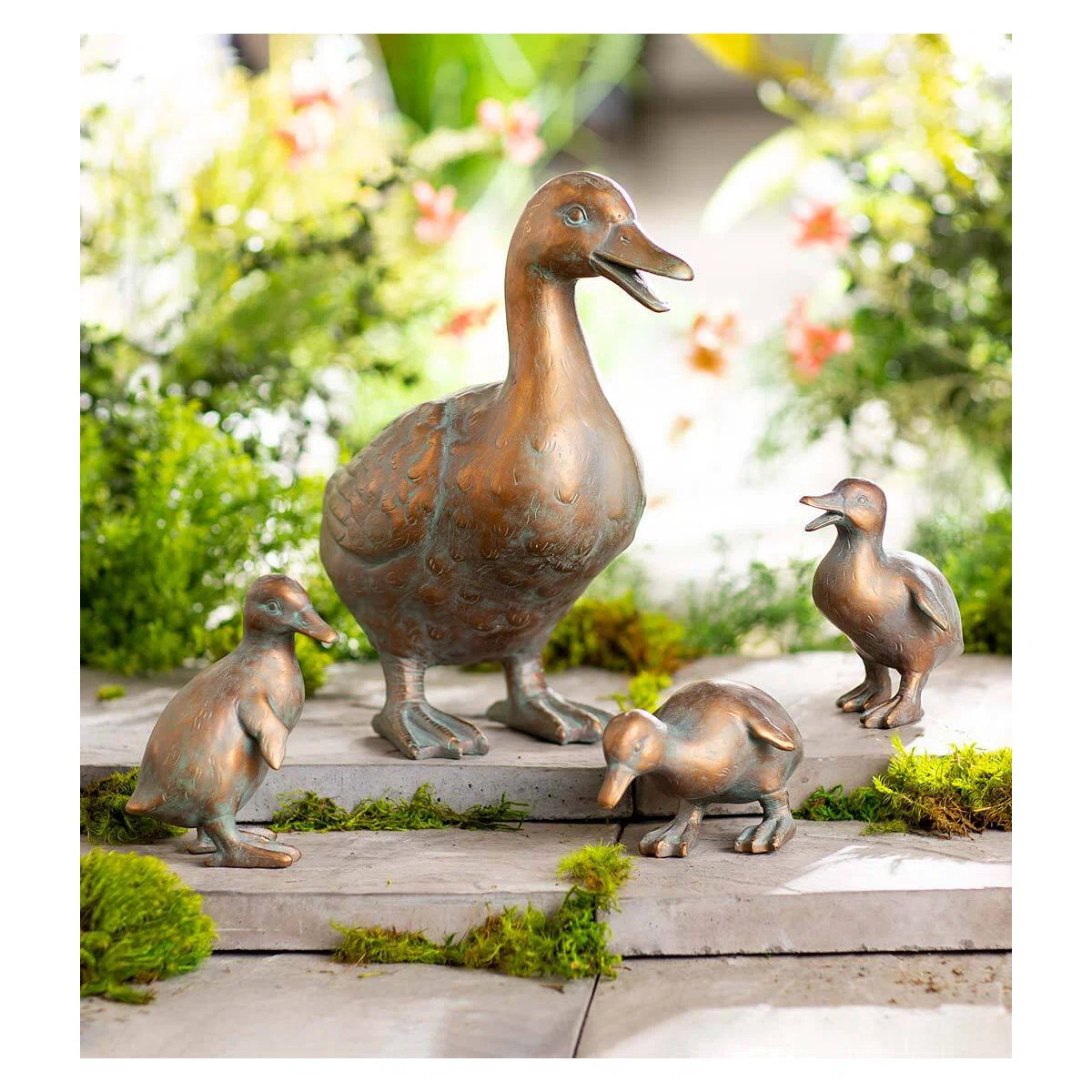 Hulme Duck Family with Mother and Three Babies Garden Statuary | Wayfair North America