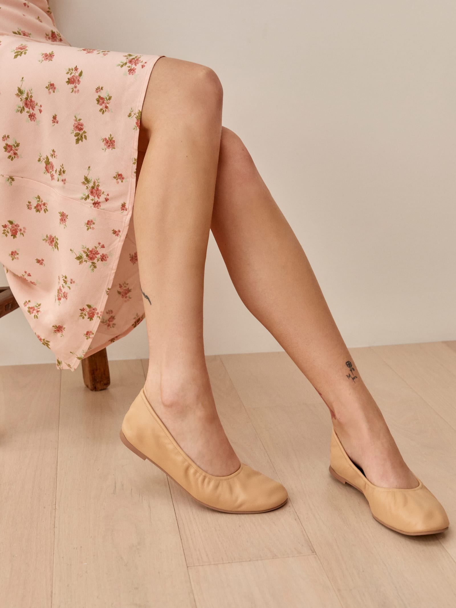 Bettie Ruched Ballet Flat | Reformation (Global)